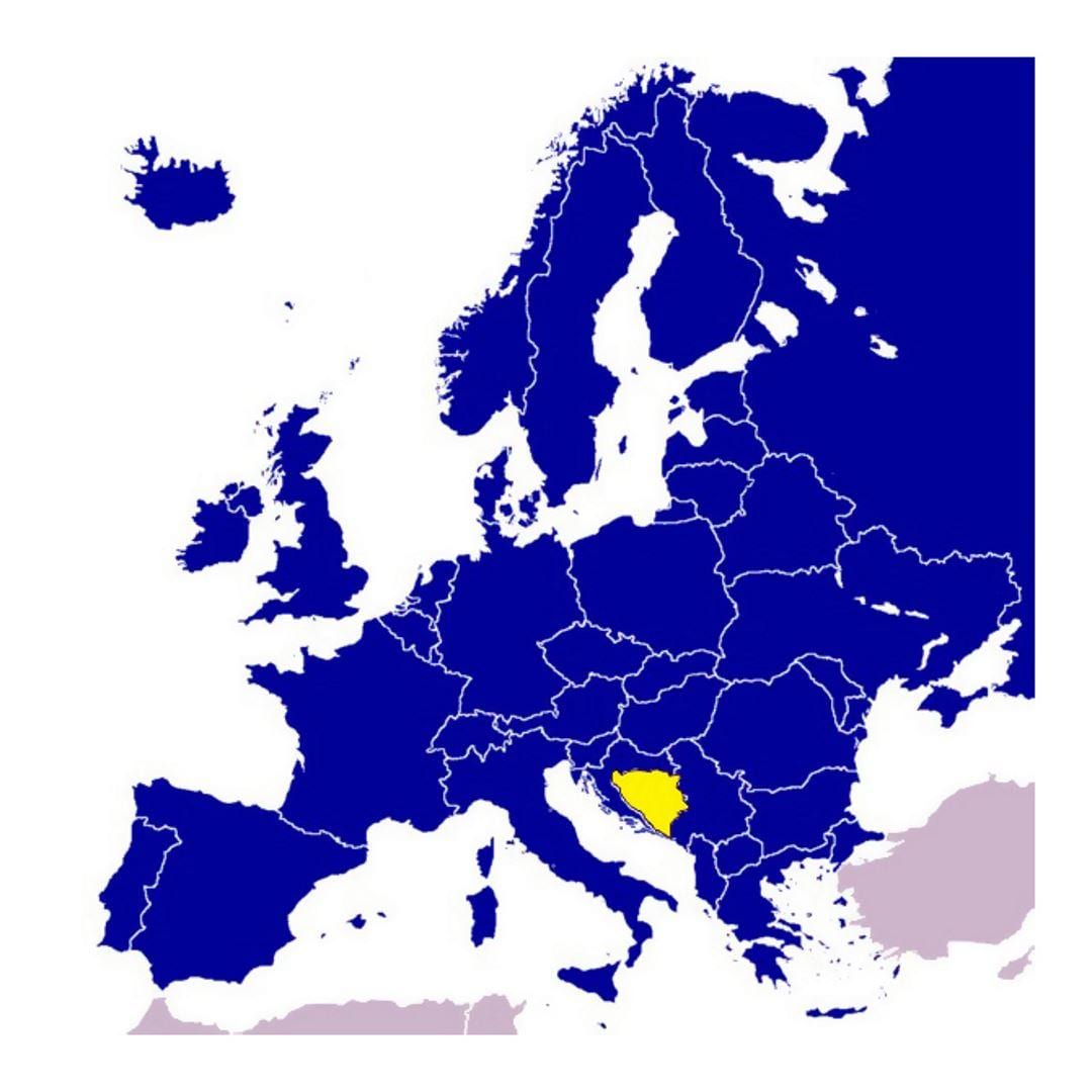 Kat jeyografik nan Bosni ak Erzegovin ewòp